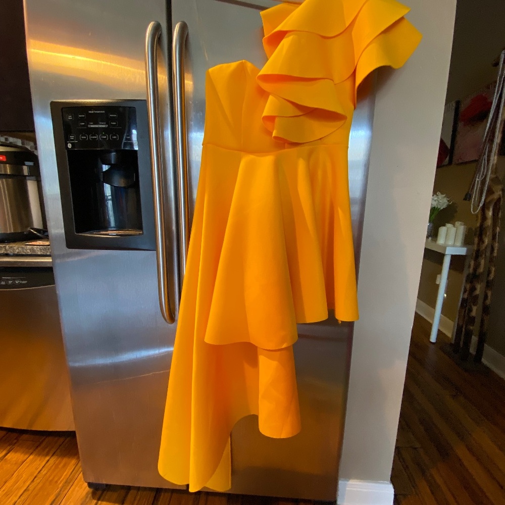 Akira yellow high low dress